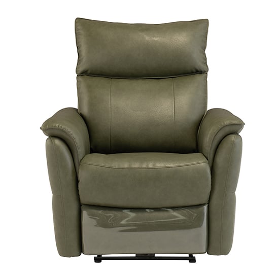 Canyon Faux Leather Electric Recliner Armchair In Green