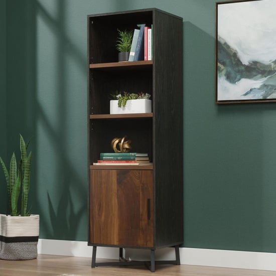 Canyon Lane Wooden Bookcase With 3 Shelves In Brew Oak