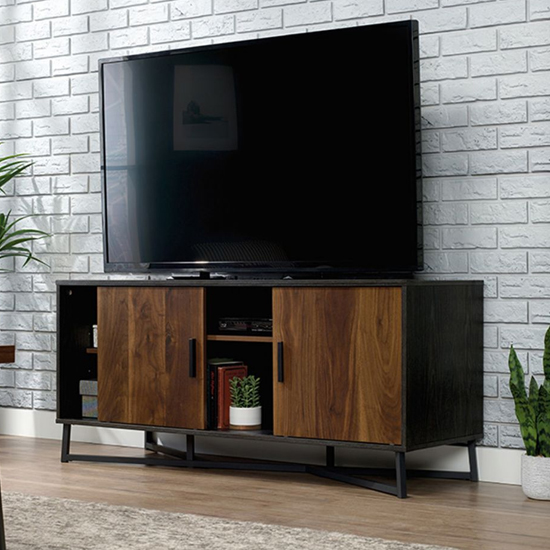 Canyon Lane Wooden TV Stand With 2 Doors In Brew Oak