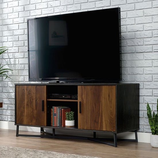 Canyon Lane Wooden TV Stand With 2 Doors In Brew Oak