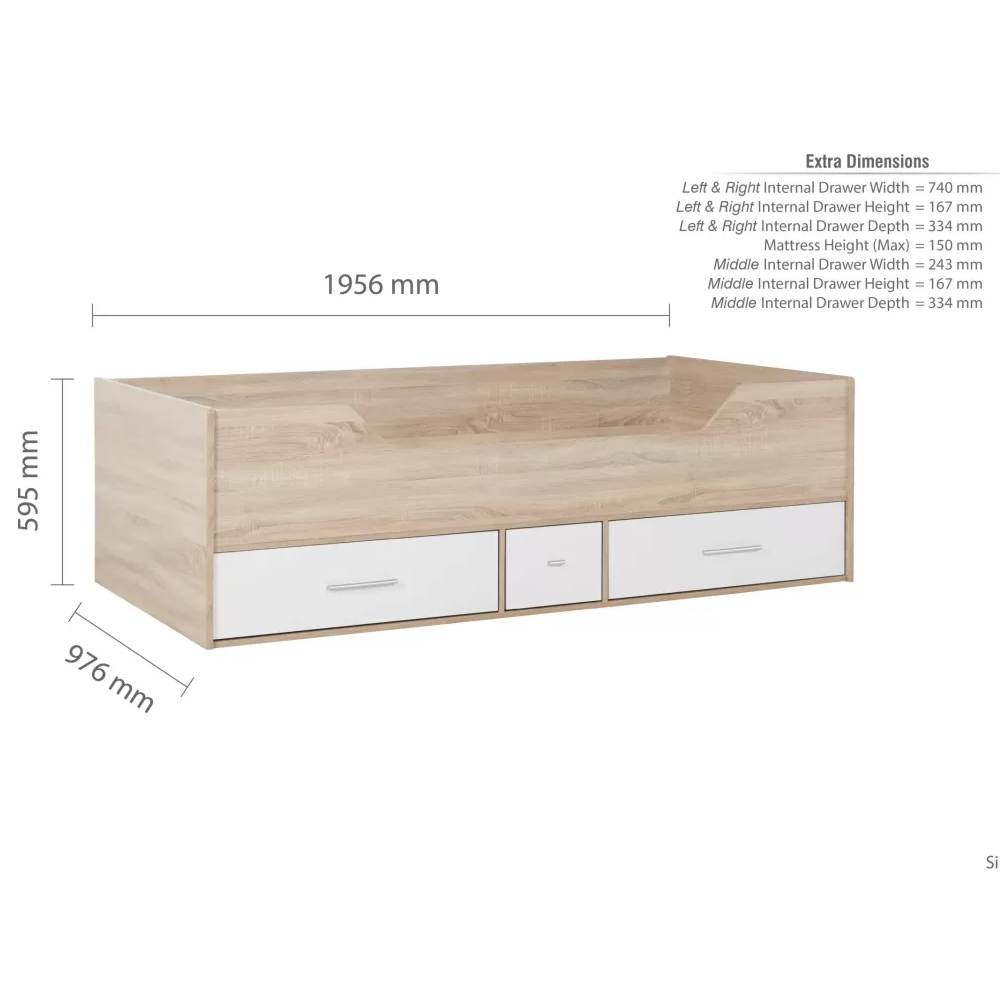 Canyon Wooden Cabin Children Bed In White Oak