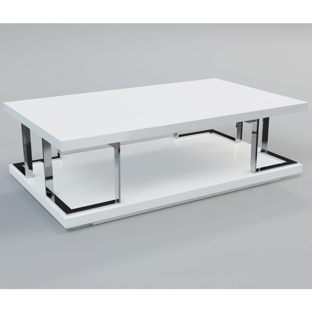 Read more about Caoimhe white high gloss coffee table with stainless frame