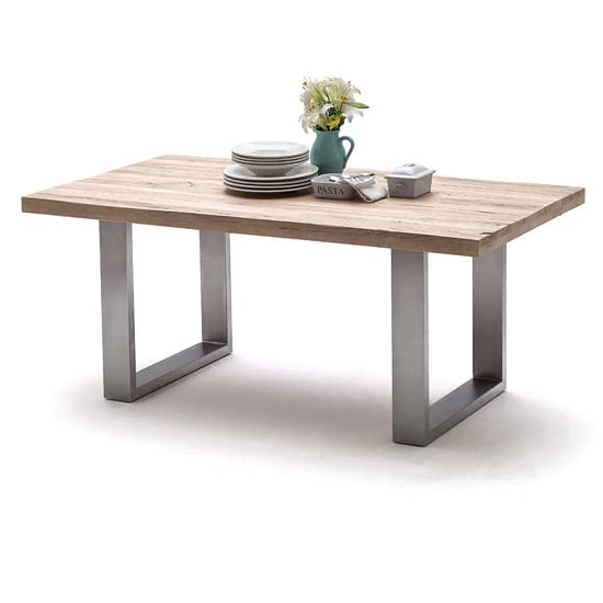 Read more about Capello 180cm limed oak dining table and stainless steel legs