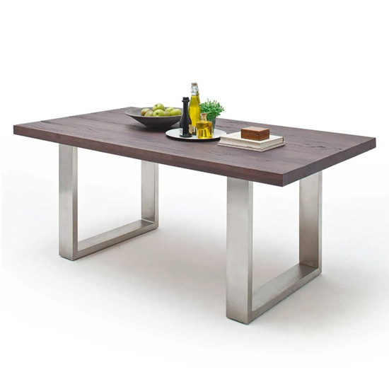 Read more about Capello 180cm weathered oak dining table stainless steel legs