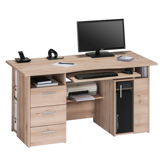 Allison Wooden Computer Work Station In Beech With Storage