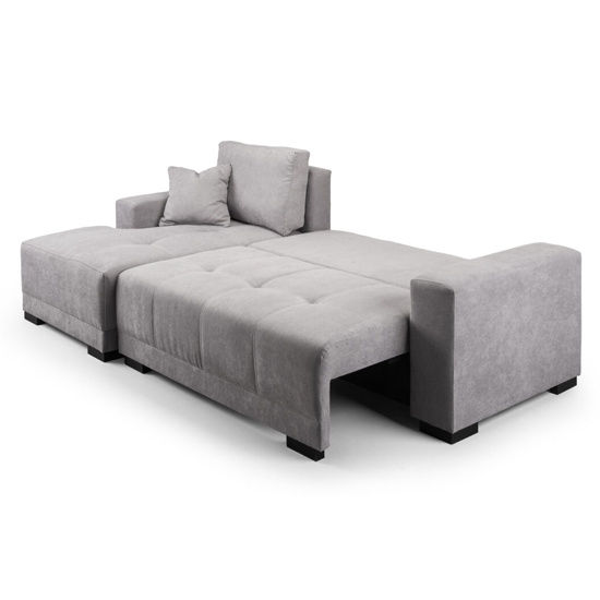 Caplin Fabric Left Hand Corner Sofa Bed In Grey_3