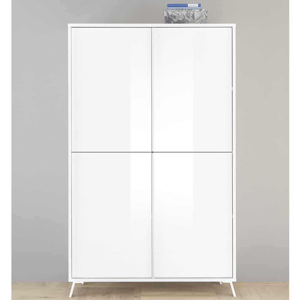 Read more about Cappy high gloss highboard with 4 doors in white