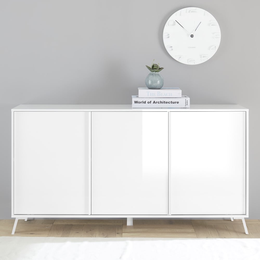 Read more about Cappy high gloss sideboard with 3 doors in white