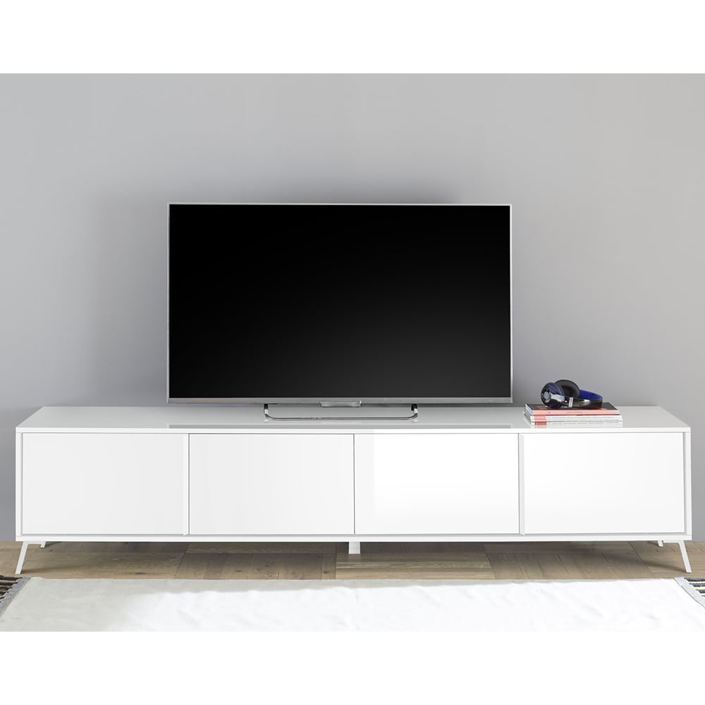 Read more about Cappy high gloss tv stand with 4 doors in white