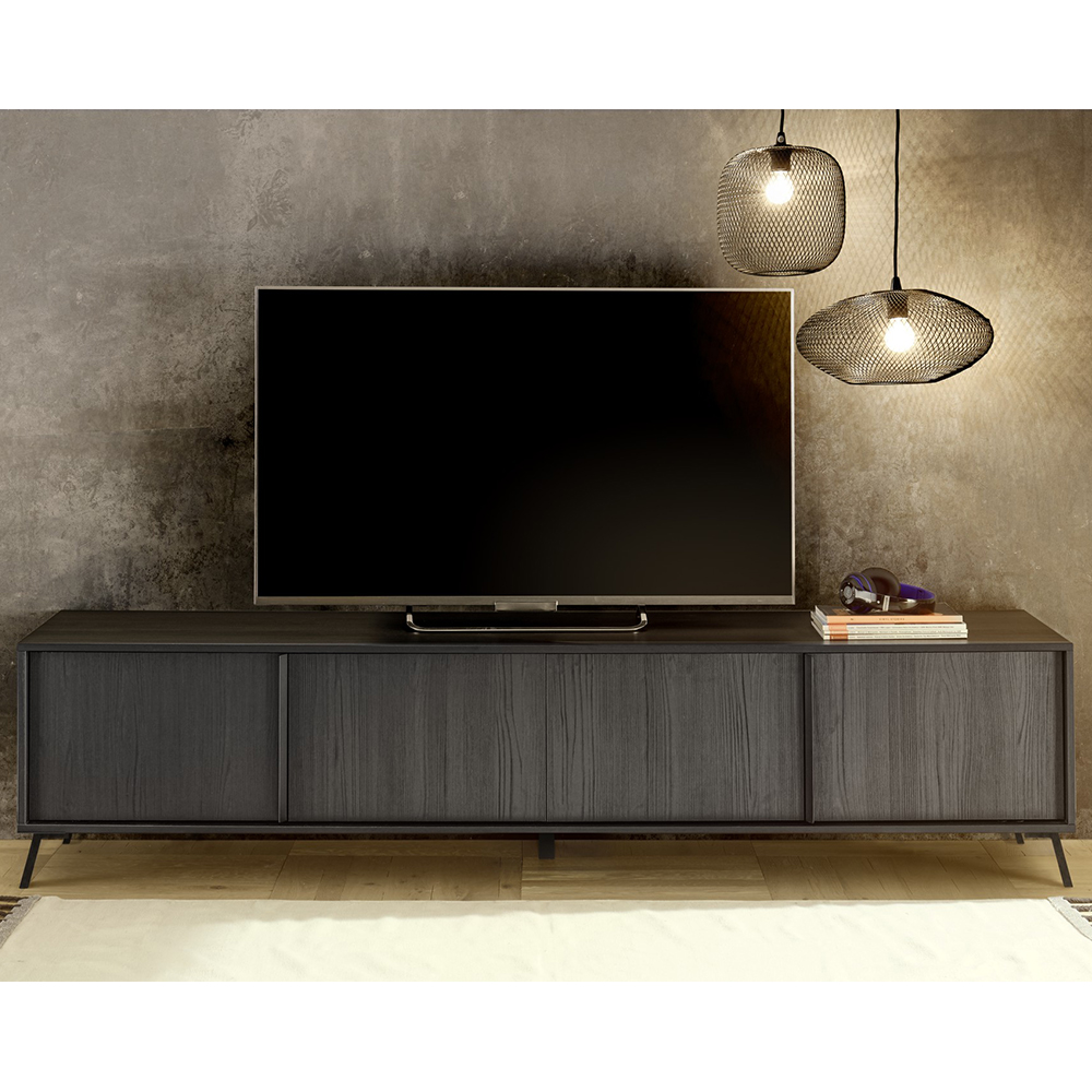 Read more about Cappy wooden tv stand with 4 doors in black
