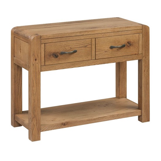 Capre Wooden Console Table In Rustic Oak Finish Furniture in Fashion
