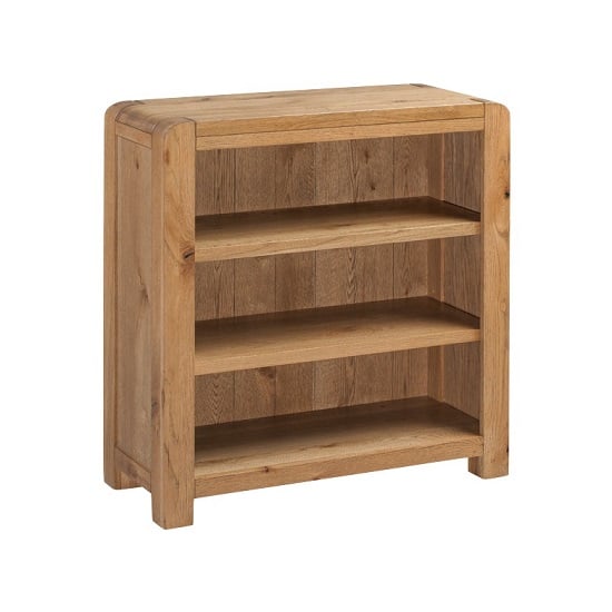 Capre Wooden Low Bookcase In Rustic Oak Finish Furniture in Fashion
