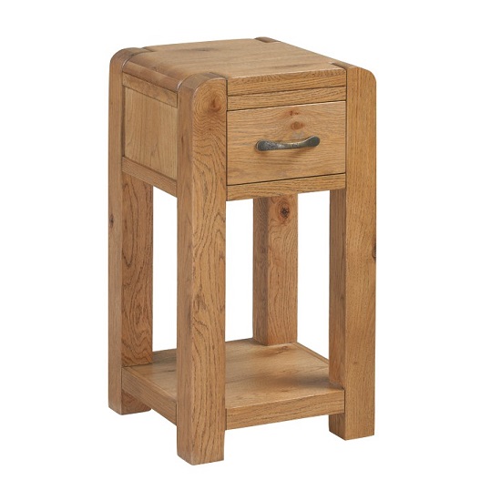 Capre Wooden Telephone Table In Rustic Oak Finish Furniture in Fashion