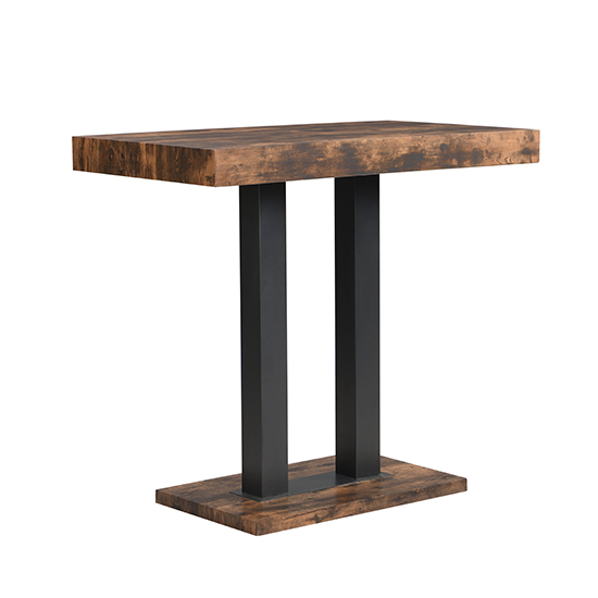 Caprice Wooden Bar Table In Rustic Oak