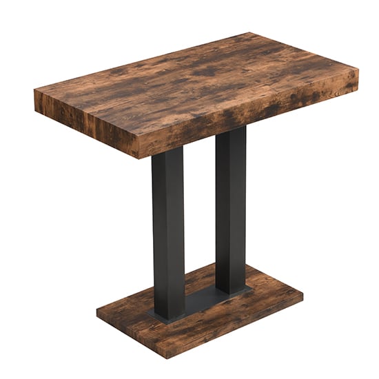 Caprice Wooden Bar Table In Rustic Oak
