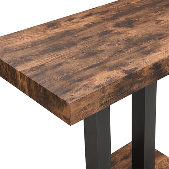 Caprice Wooden Bar Table In Rustic Oak