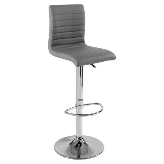 Caprice White Grey Gloss Bar Table With 4 Ripple Grey Stools_3