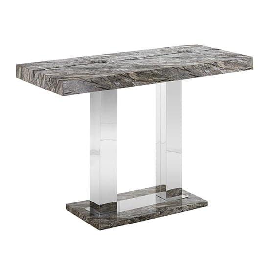 Photo of Caprice high gloss bar table large in melange marble effect