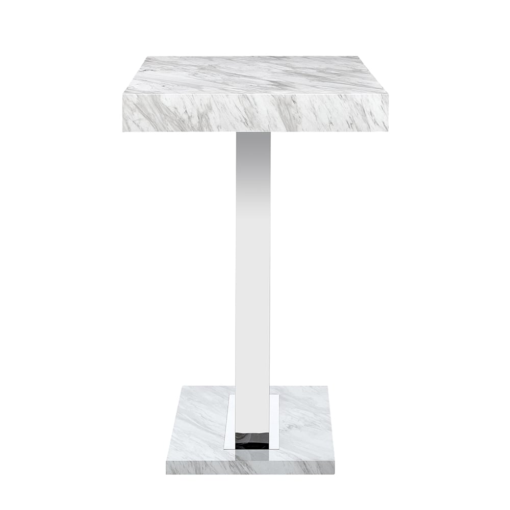 Caprice High Gloss Bar Table In Magnesia Marble Effect