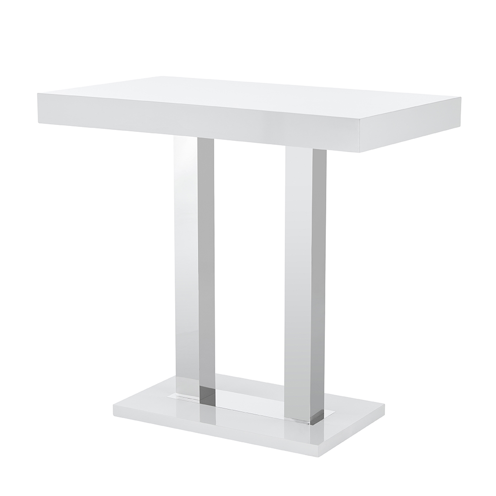 Caprice High Gloss Bar Table Rectangular In White