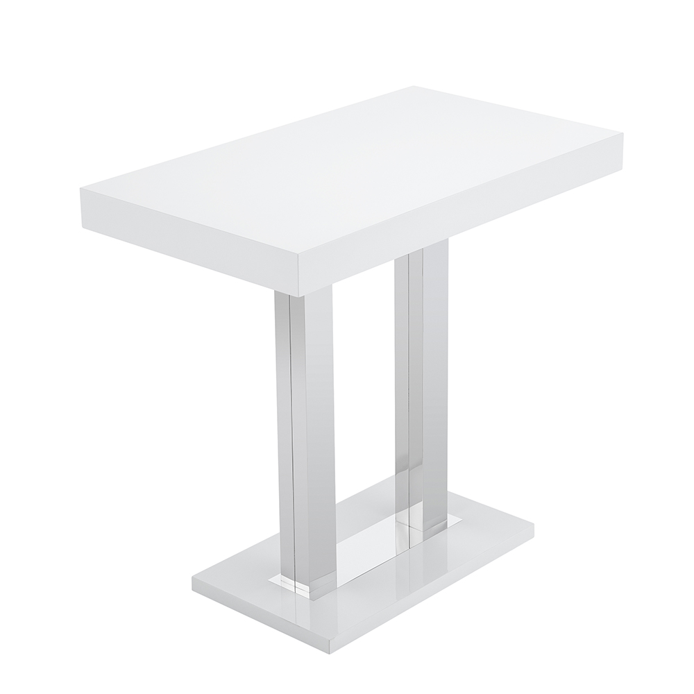 Caprice High Gloss Bar Table Rectangular In White