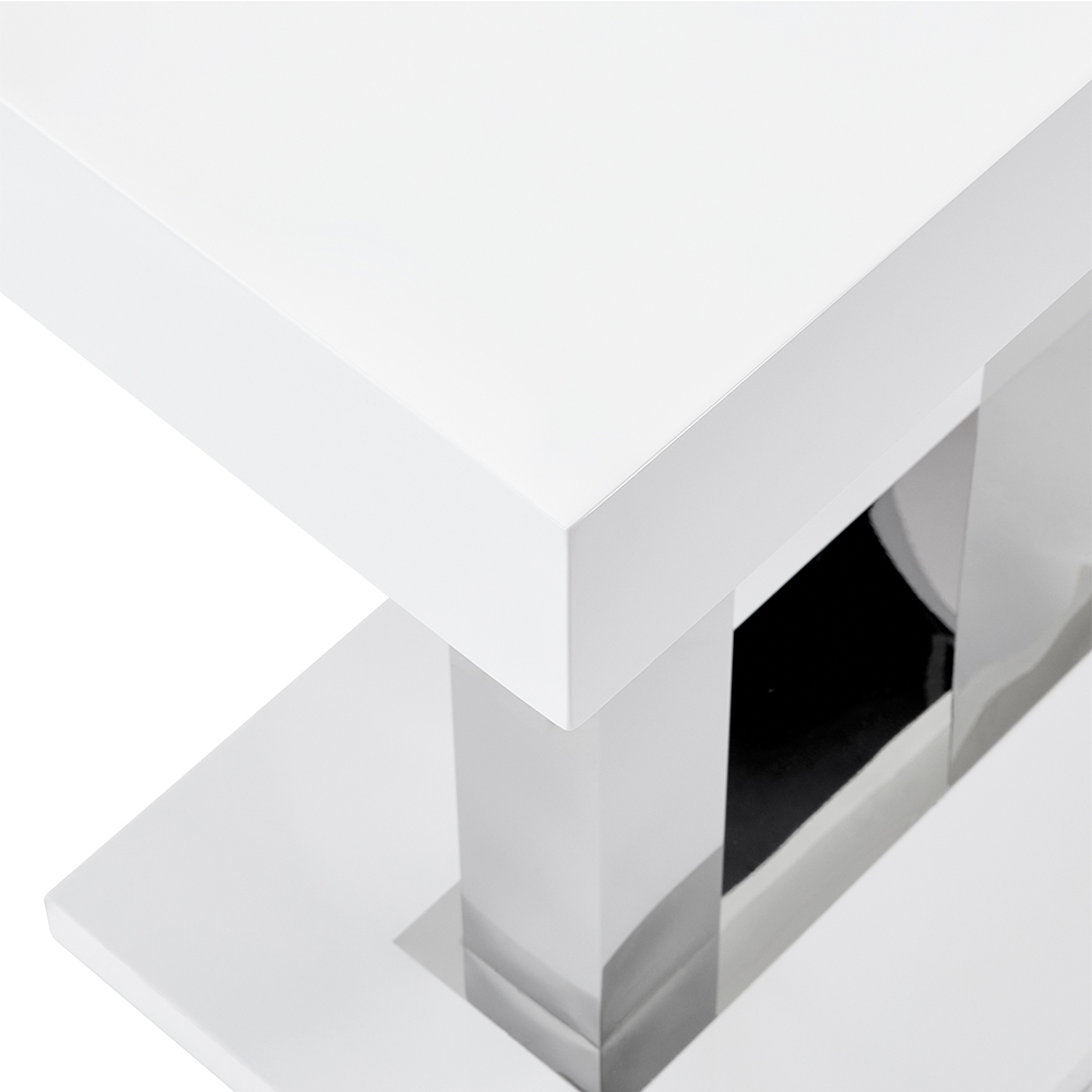 Caprice High Gloss Bar Table Rectangular In White