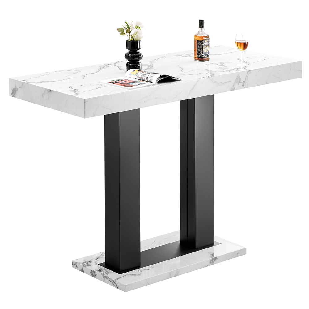 Caprice Large Diva Gloss Bar Table Black Base 6 Ripple White Stools