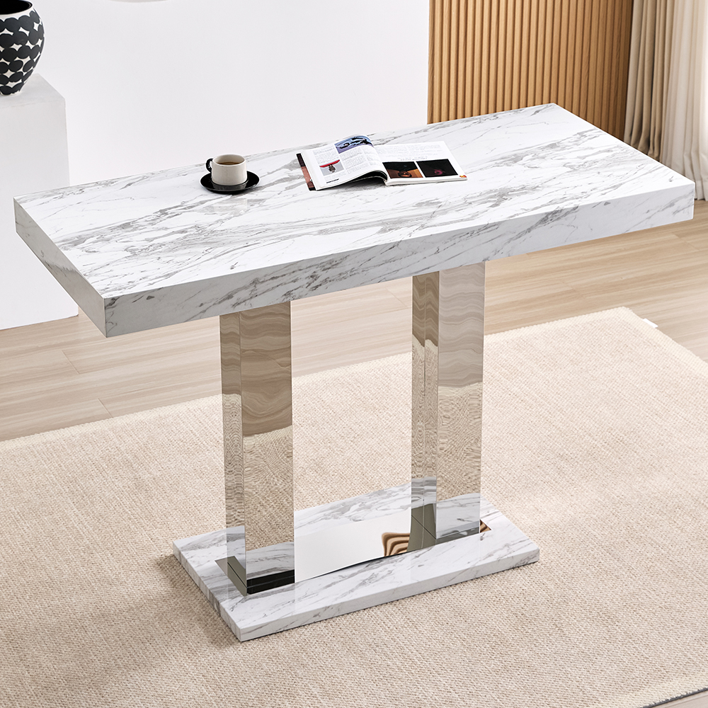 Caprice Large Filo Effect Gloss Bar Table 6 Candid Black Stools