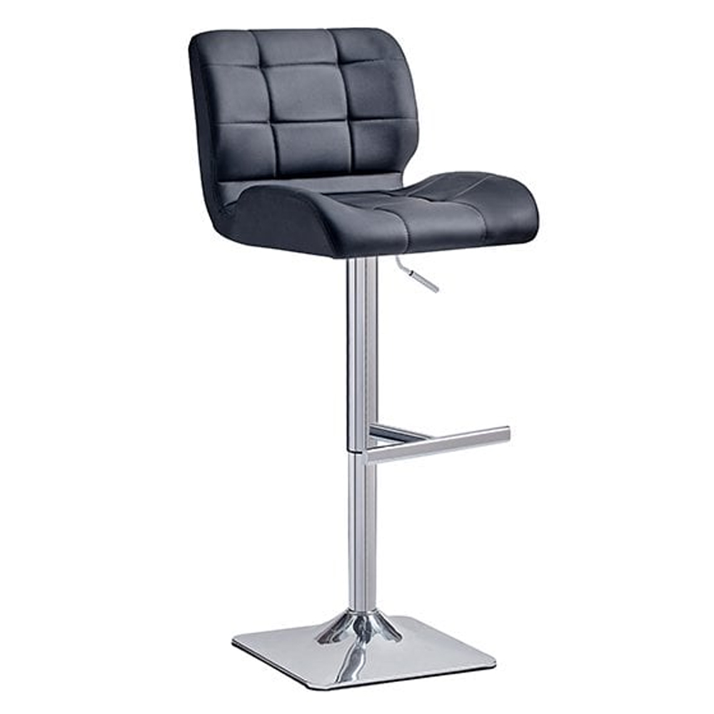 Caprice Large Filo Effect Gloss Bar Table 6 Candid Black Stools