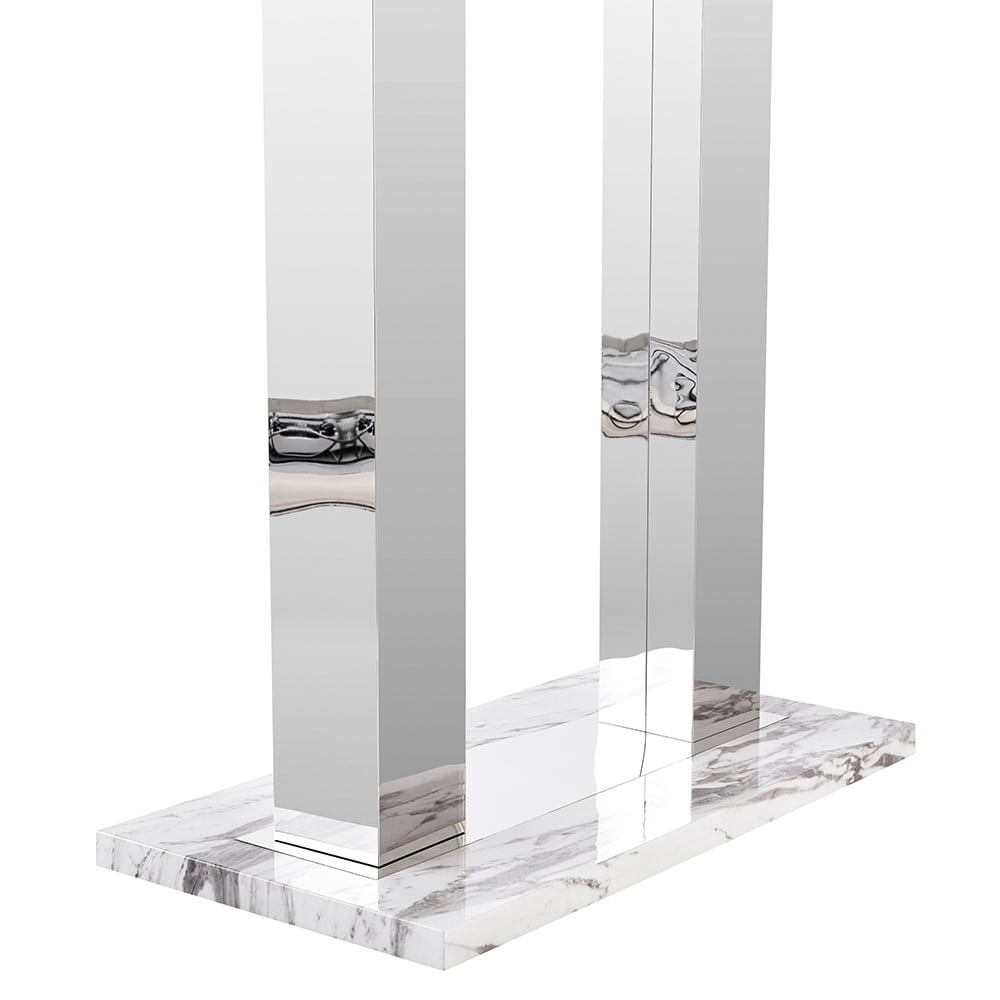 Caprice Large High Gloss Bar Table In Filo Marble Effect