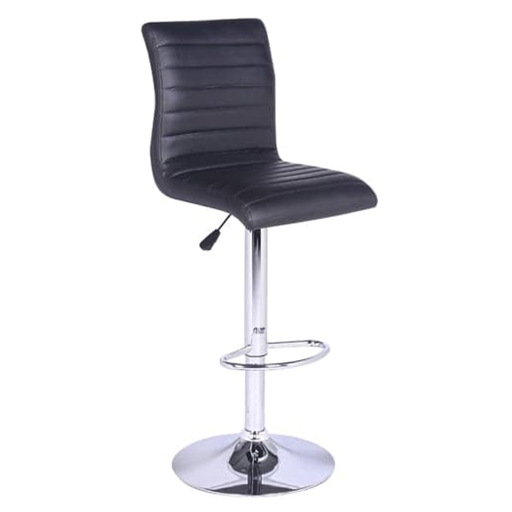 Caprice Small Filo Effect Gloss Bar Table 4 Ripple Black Stools