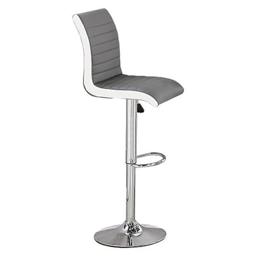 Caprice Small Filo Effect Gloss Bar Table 4 Ritz Grey White Stools
