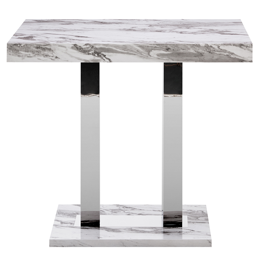 Caprice Small High Gloss Bar Table In Filo Marble Effect