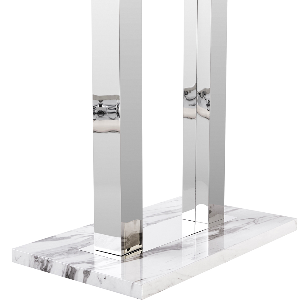 Caprice Small High Gloss Bar Table In Filo Marble Effect