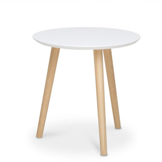 Capricornus Medium Wooden Side Table In White And Pine_2