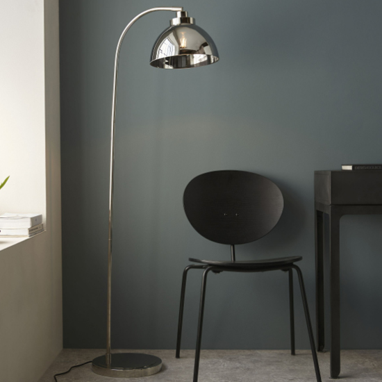 Caspar Steel Floor Lamp In Nickel thumbnail