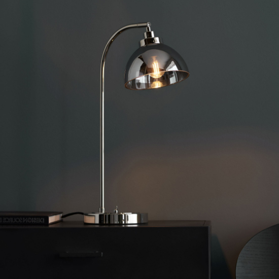 Photo of Caspar steel table lamp in nickel