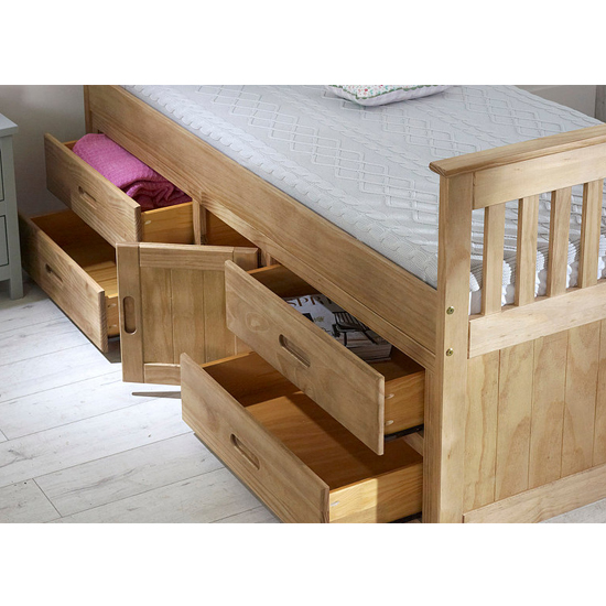 Captains Storage Bed In Waxed Pine With 4 Drawers And 1 Door_3