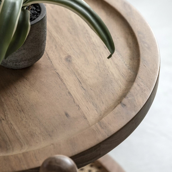 Captiva Wooden Round Side Table In Natural