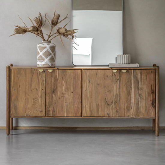Captiva Wooden Sideboard With 4 Doors In Natural