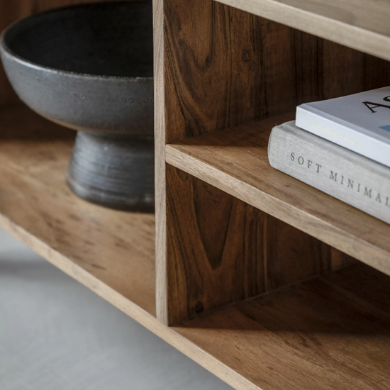 Captiva Wooden TV Stand With 3 Shelves In Natural