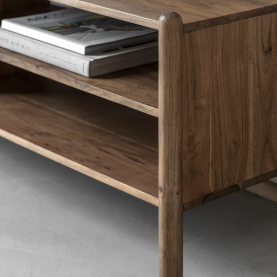 Captiva Wooden TV Stand With 3 Shelves In Natural