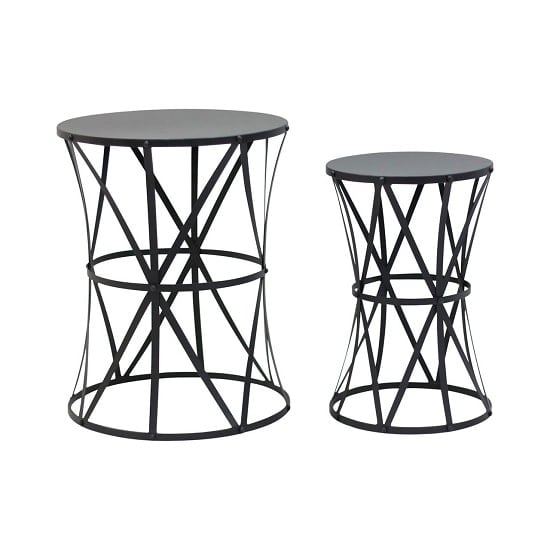 Cara Metal Set Of 2 Accent Tables In Black Furniture in Fashion