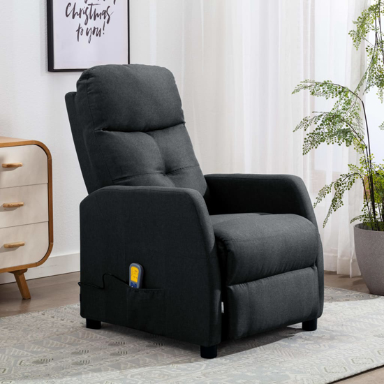 Read more about Orleans polyester fabric massage recliner chair in dark grey
