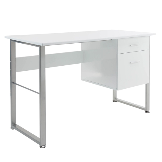 Carbine Wooden Laptop Desk With Grey Metal Frame In White_3