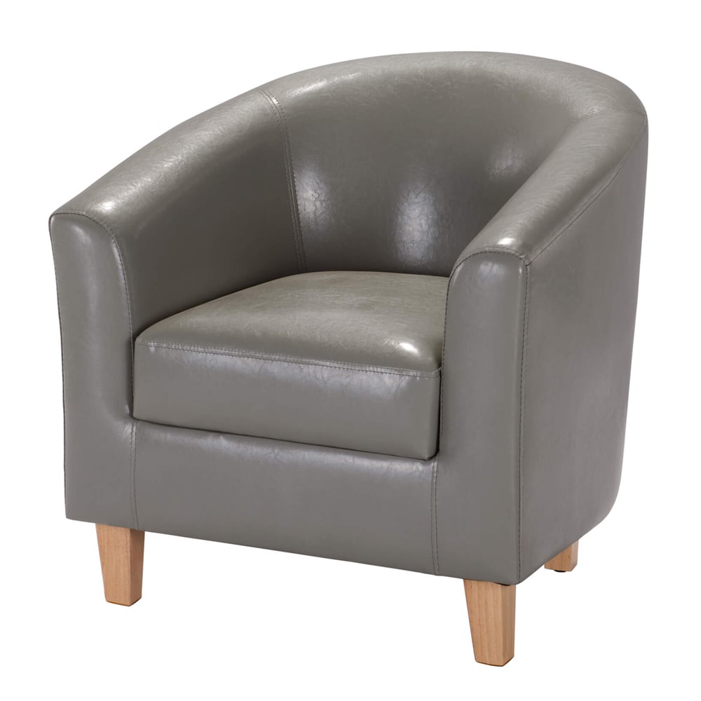 Cardea PU Leather 1 Seater Sofa In Grey