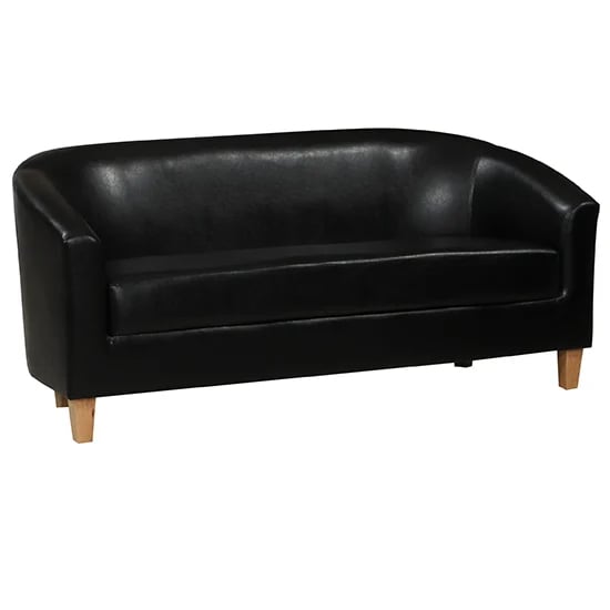 Photo of Cardea pu leather 3 seater sofa in black