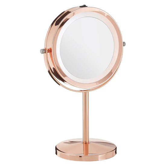 Cardiff Dressing Mirror In Rose Gold Plated Frame With LED