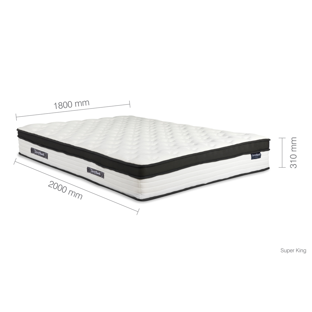 Cardiff Fabric Super King Size Mattress In White