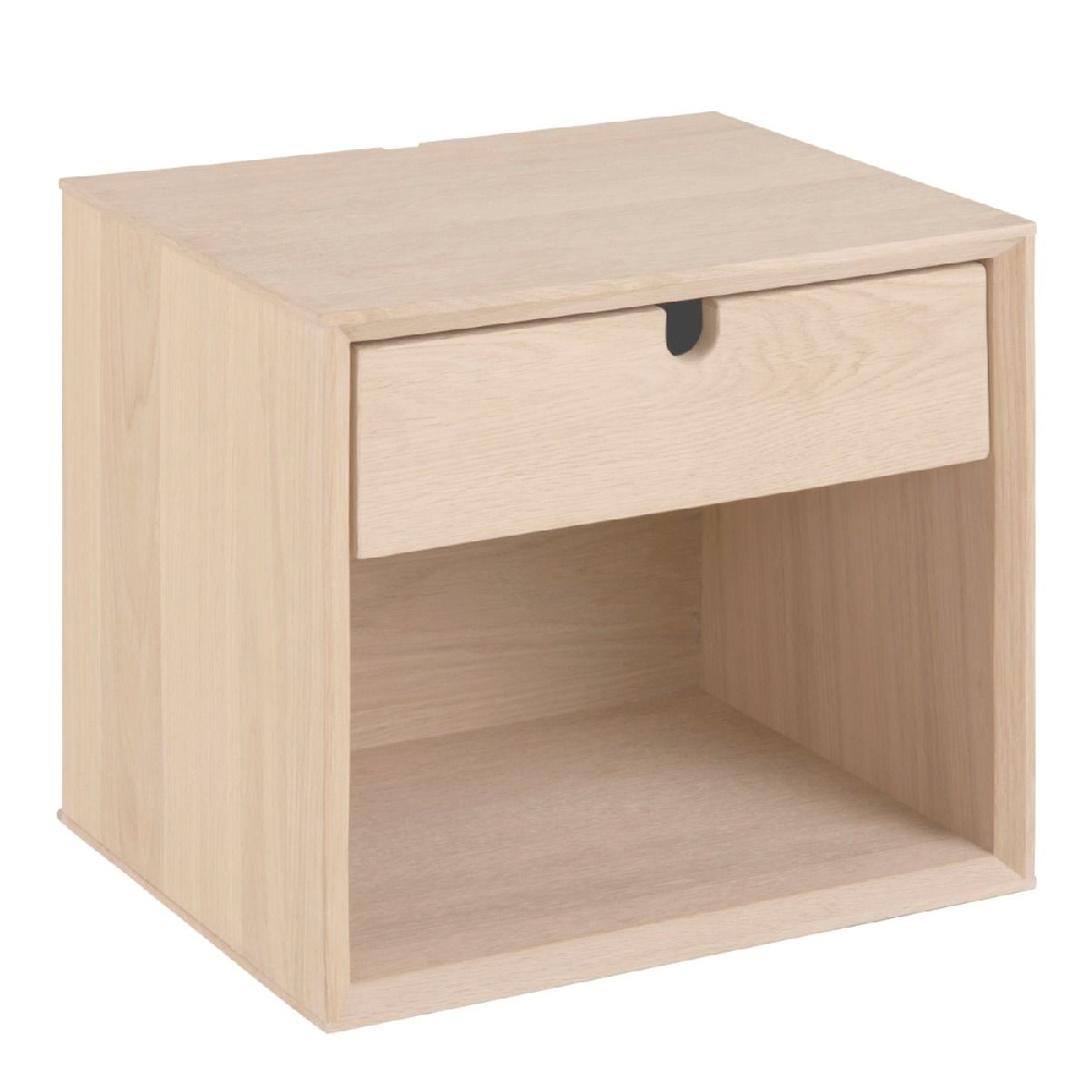 Cardiff Wooden Bedside Cabinet With 1 Drawer In White And Oak